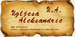 Uglješa Aleksandrić vizit kartica